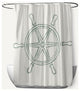 Large Ship Wheel Sage 70" w x 73" h Shower Curtain