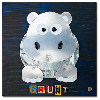 "Grunt The Hippo" Canvas Art by Design Turnpike