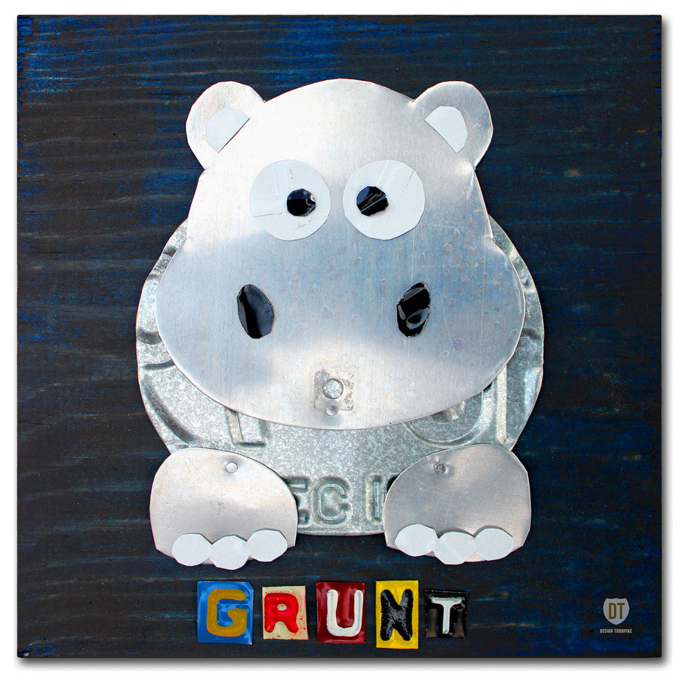 "Grunt The Hippo" Canvas Art by Design Turnpike