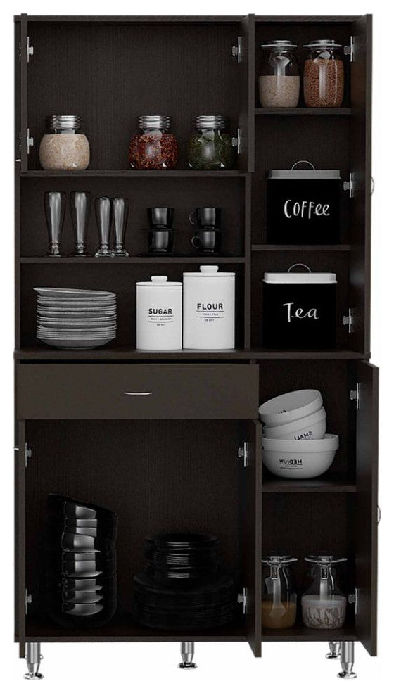 Kitchen Pantry Piacenza, Kitchen, Black