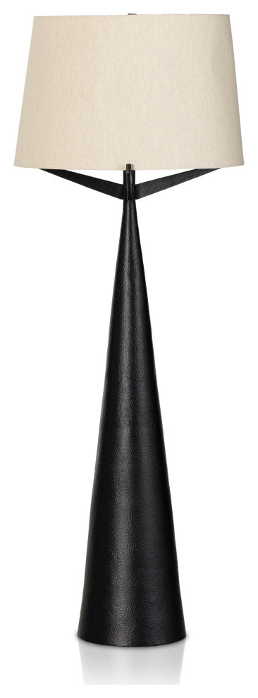 Ziggy Floor Lamp-Hammered Black Aluminum