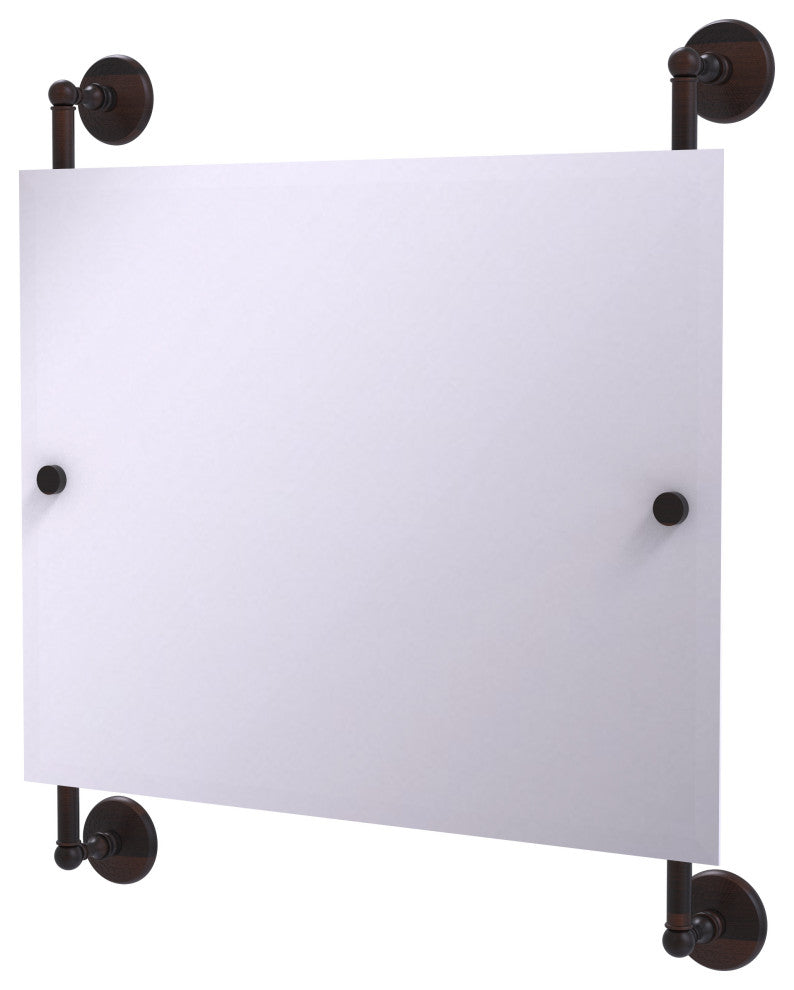 Monte Carlo Landscape Frameless Rail Mounted Mirror, Venetian Bronze