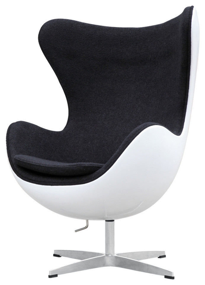 Modern Classics Fiesta Fiberglass Chair In Wool, Black