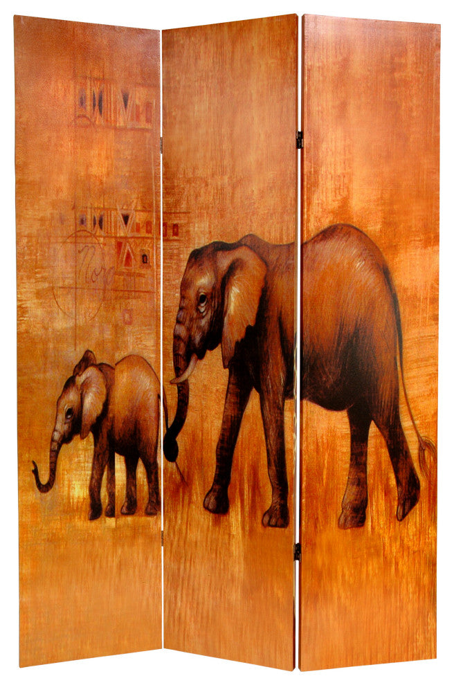 6' Tall Giraffe and Elephant Double Sided Room Divider