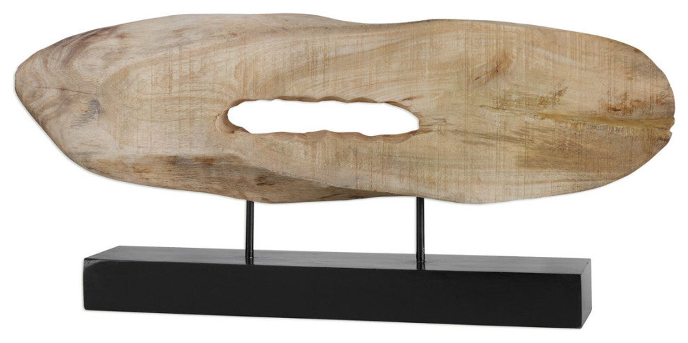 Uttermost Paol Coastal Mango Wood and Iron Sculpture in Brown and Matte Black