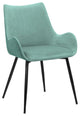 Avery Teal Fabric Dining Room Chair with Gold Legs