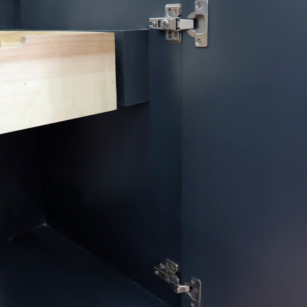 25" Single Vanity, Dark Gray Finish With Engineered Stone Top And Oval Sink
