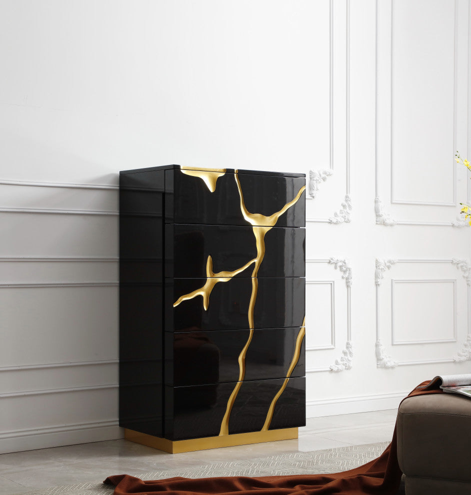 Modrest Aspen Black and Gold Chest