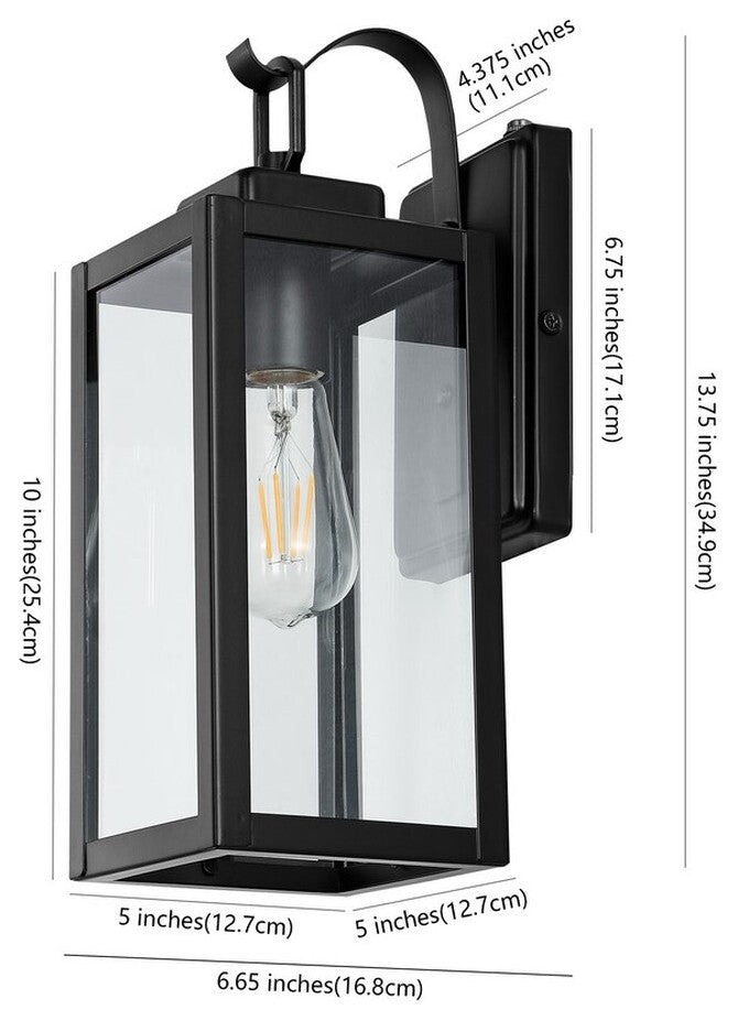 Safavieh Clemens Outdoor Wall Sconce Set of 2 Matte Black