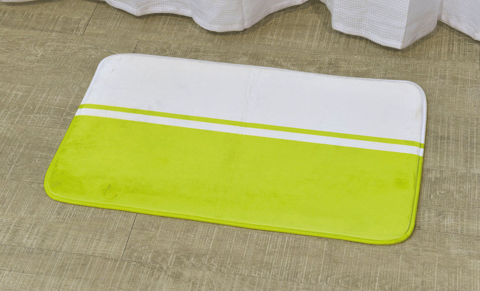 Bathroom Rug Memory Foam Mat Bi Color Print Green 30"L x 18"W