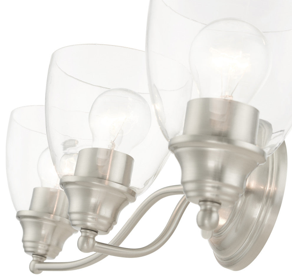 Brushed Nickel Transitional, Colonial, Vanity Sconce