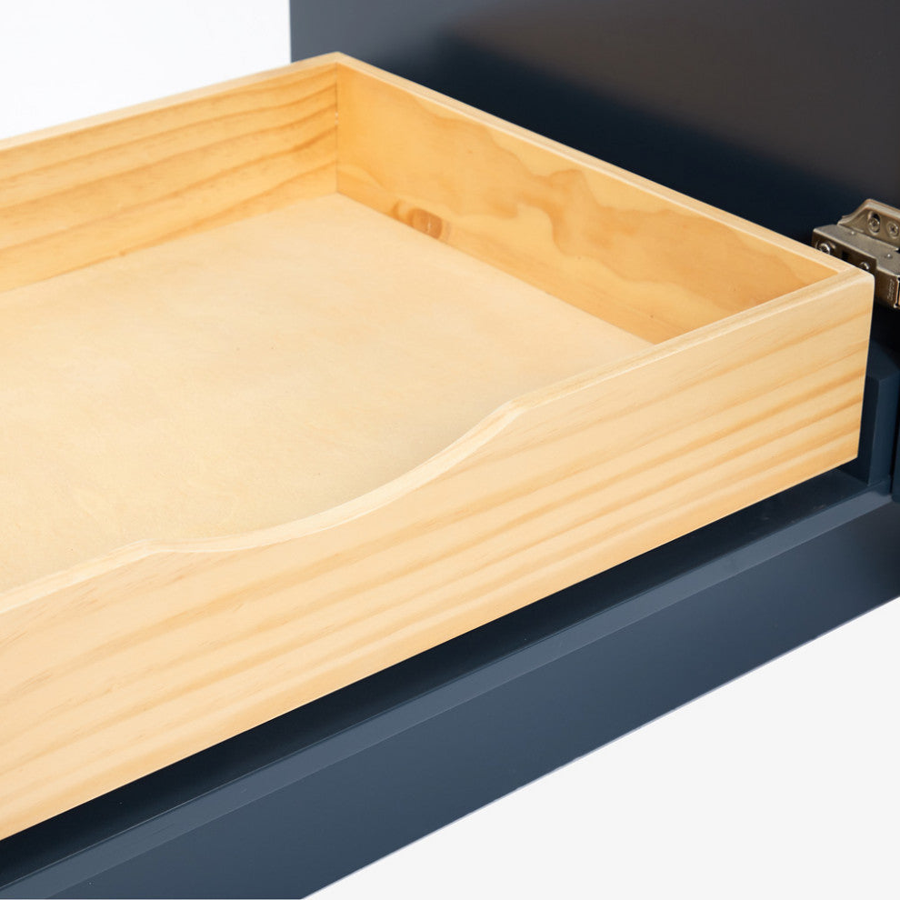 ARIEL Taylor 43" Left Offset Rectangle Sink Midnight Blue Vanity Quartz Top