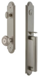 Arc 1-Piece Dummy Handleset, D Grip and Parthenon Knob, Satin Nickel, 848682