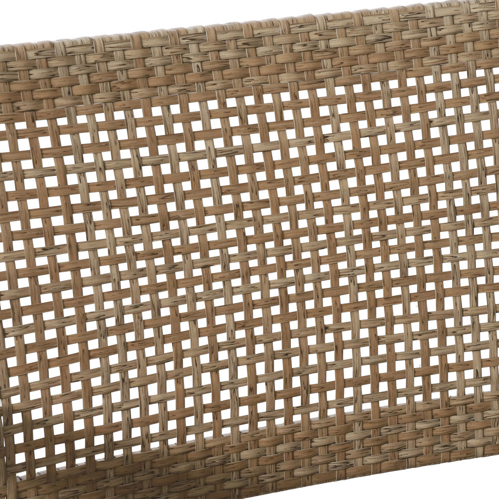 Elmcrest Outdoor Wicker and Acacia Wood 4 Seater Chat Set