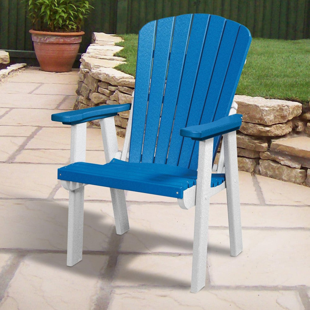 OS Home and Office Model 511BW Fan Back Chair Made, the USA- Blue, White Base