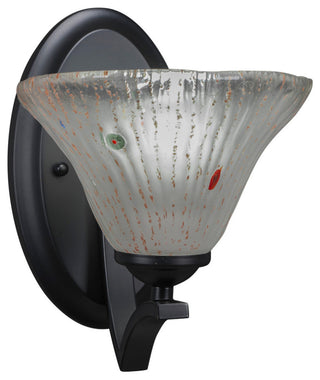 Zilo Wall Sconce, Matte Black, 7" Frosted Crystal Glass