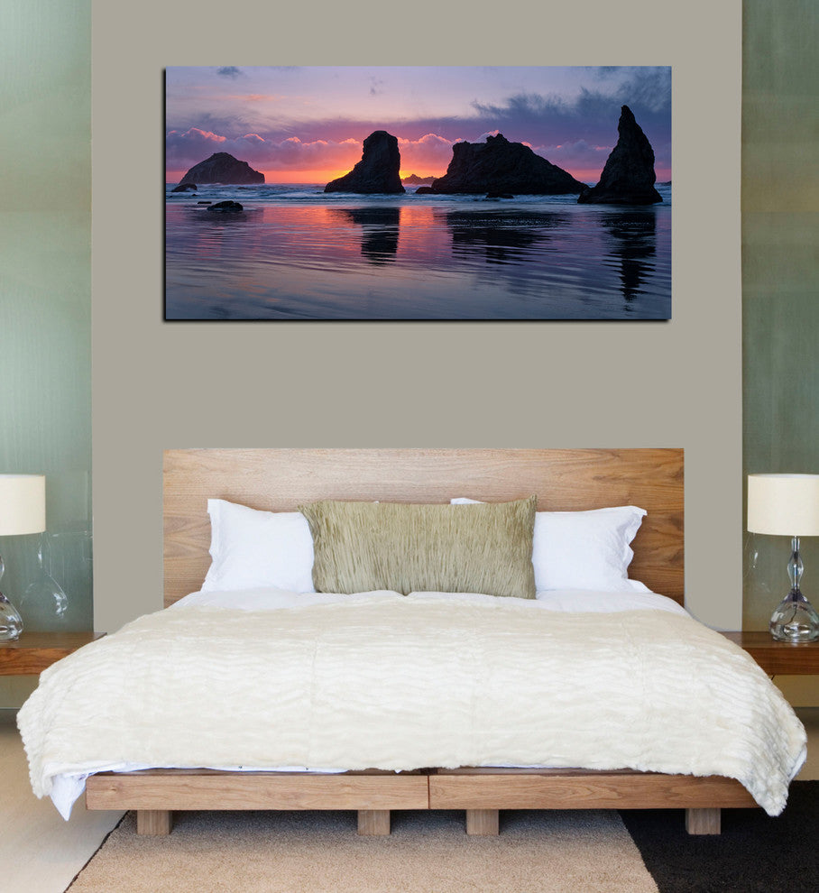 Epic Graffiti "Bandon Beach Tsunami" by Jesse Estes, Giclee Canvas Art, 30"x60"
