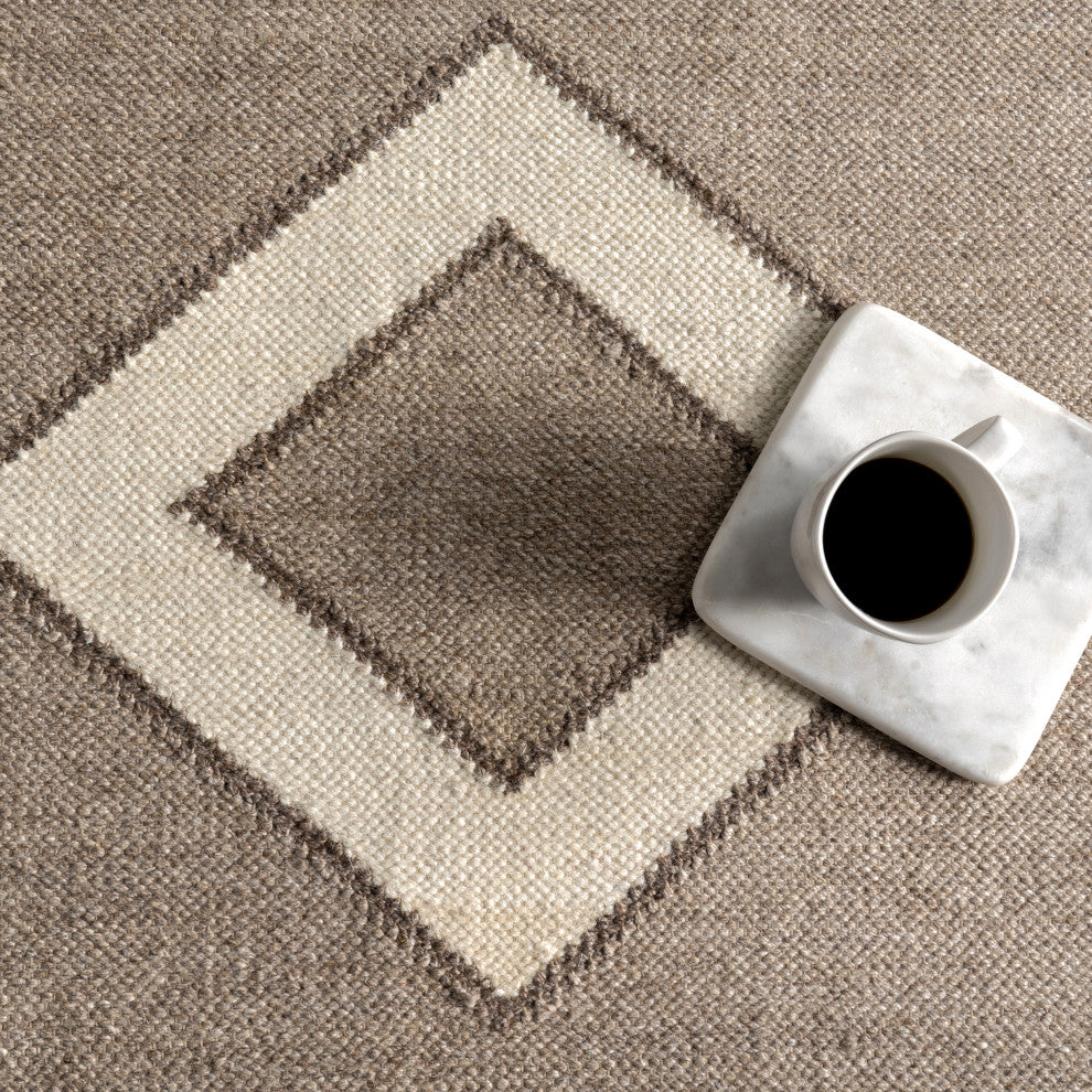 Grove Southwestern Wool Blend Area Rug, Taupe 2' 6" x 8'