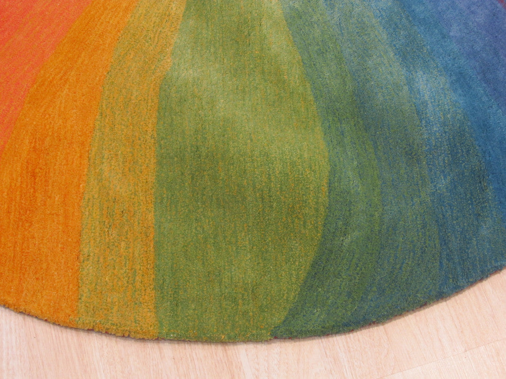 Hand-Tufted Wool Lollipop Contemporary Abstract Desertland Rug, 6' Round