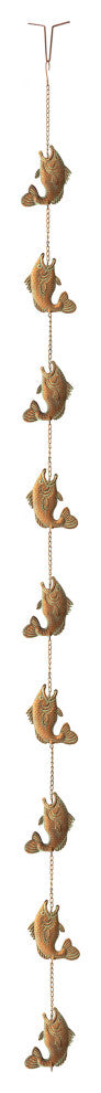 8.5' Faux Copper Patina Finish Rain Chain