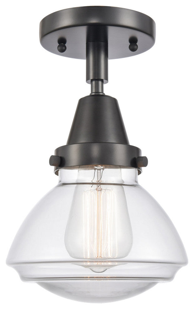 Innovations 447-1C-BK-G322-LED Olean 1 Light 6.75" Flush Mount, Matte Black