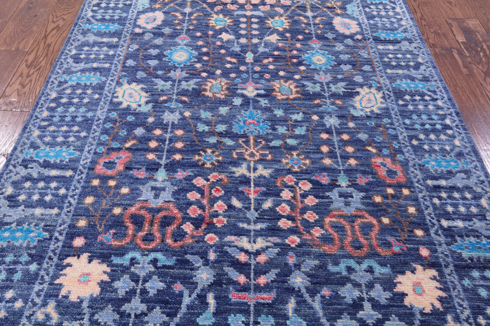 Hand-Knotted Turkish Oushak Wool Rug 4' 3" X 6' 6" - Q15372
