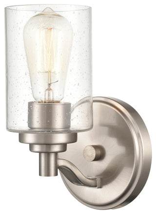 1-Light 4.375" Bath Sconce Clear Seedy, Satin Nickel