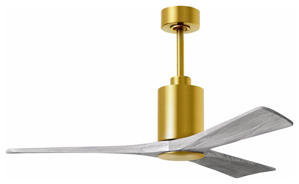 Patricia-3 3-Blade Ceiling Fan, LED Light Kit, Brushed Brass/Barnwood Tone, 52