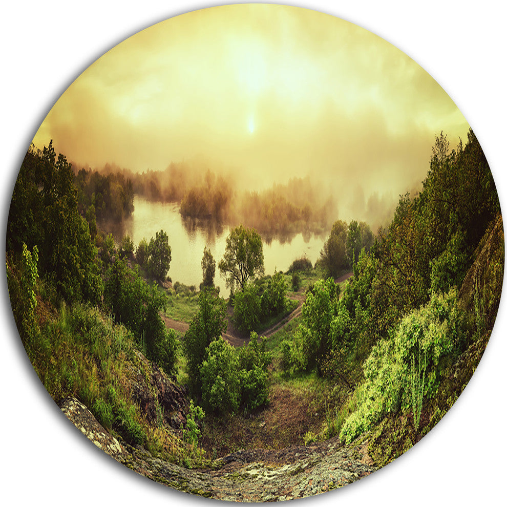 Vintage Raising, Landscape Photo Round Wall Art, 36"