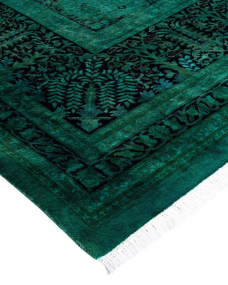 Overdyed, One-of-a-Kind Hand-Knotted Area Rug Green, 12'2"x17'10"