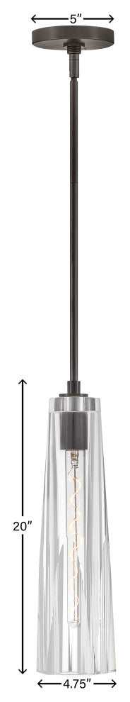 Fredrick Ramond Cosette Extra Small Pendant, Black Oxide With Clear