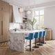 Gala Blue Vegan Leather on Black Adjustable Stool