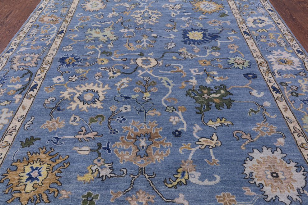 9' 1" X 12' 0" Handmade Wool Turkish Oushak Rug - Q13595