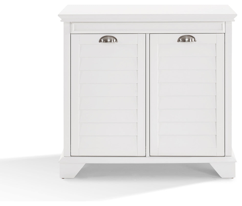 Lydia Linen Hamper, White