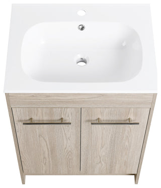 24 Inch Plywood Freestanding Bathroom Vanity With Resin Sink and Doors and shelf