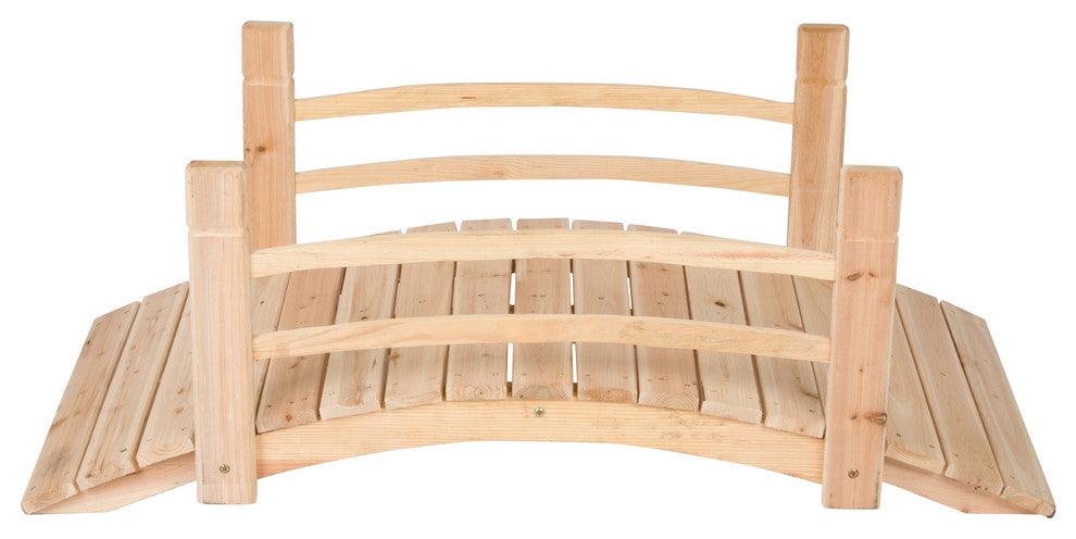 Natural Cedar Garden Bridge, Natural, 4 Ft.