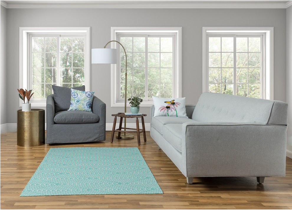 Lifeflor Diamond Spring Chenille Rug, Wave Top Blue, 4'x6'