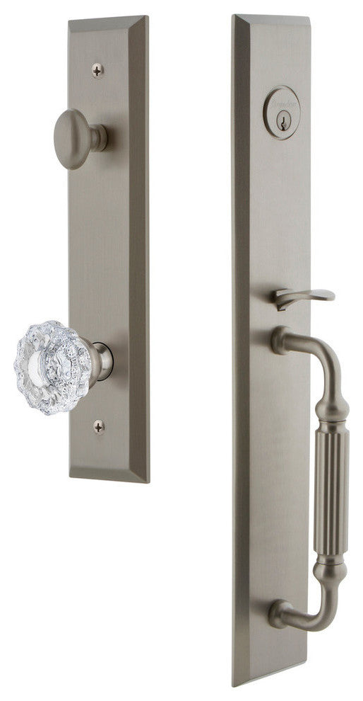 Fifth Avenue 1-Piece Dummy Handleset, F Grip and Versailles Knob, 849651