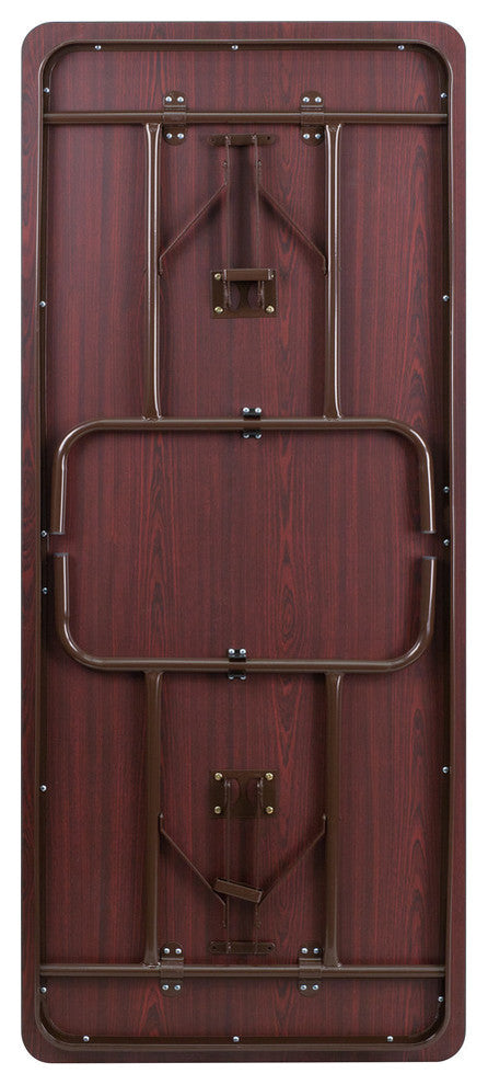 6-Foot High Pressure Mahogany Laminate Folding Banquet Table
