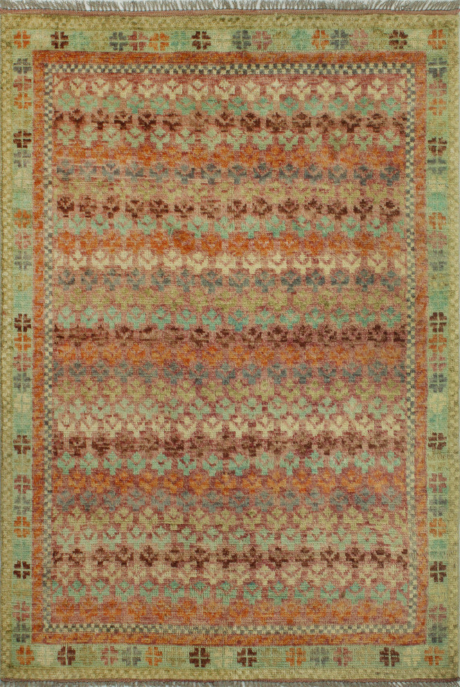 Balochi Greta Purple/Gray Rug, 4'9x6'6