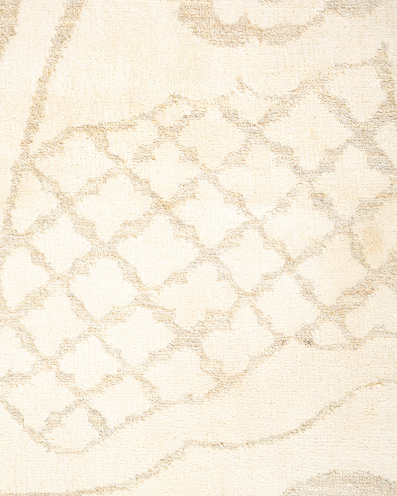 Eclectic, One-of-a-Kind Hand-Knotted Area Rug Ivory, 5'10"x8'10"