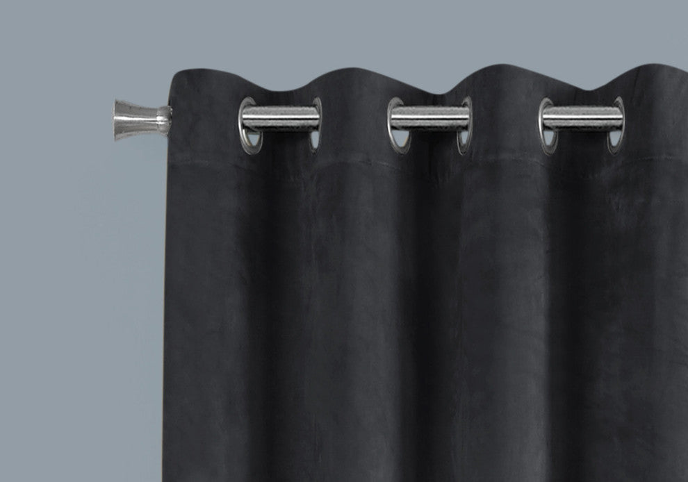 Curtain Panel, 2 Pieces, 52"Wx84"H Gray Room Darkening