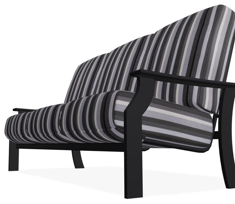 St. Catherine Deep Seat 3-Seat Outdoor Sofa, Sensory Granite/Black