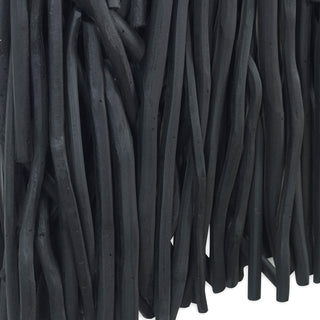 Gathered Teak Square Black Wood Wall Decor