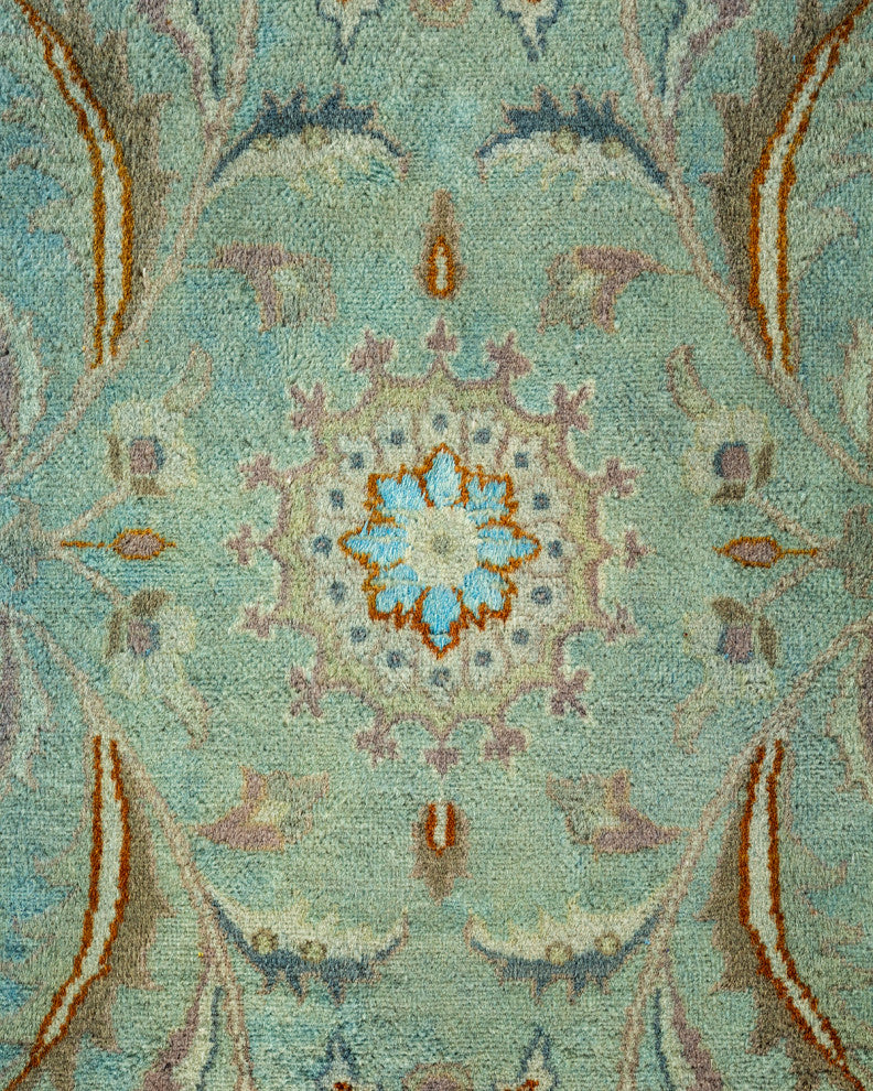 Fine Vibrance, One-of-a-Kind Hand-Knotted Area Rug Blue, 9' 2" x 12' 6"