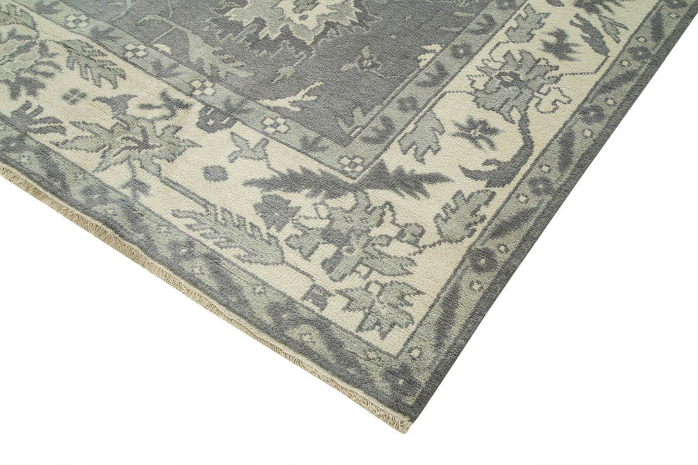 Rug N Carpet - Handwoven Oriental 9' 11" x 13' 11" Unique Beige Oushak Rug