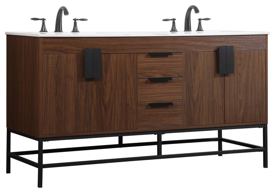 Home Living 22" Modern Walnut-Light Bathroom Vanity