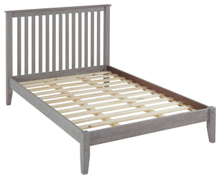 Mission Style Platform Bed, Weathered Gray, Full