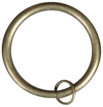 3" Curtain Rings With Eyelets, Antique Brass, Set of 8