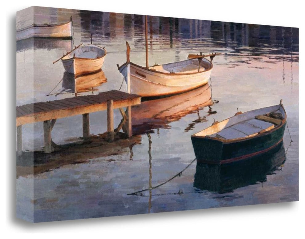 "Barques Al Port" By Poch Romeu, Giclee Print on Gallery Wrap Canvas